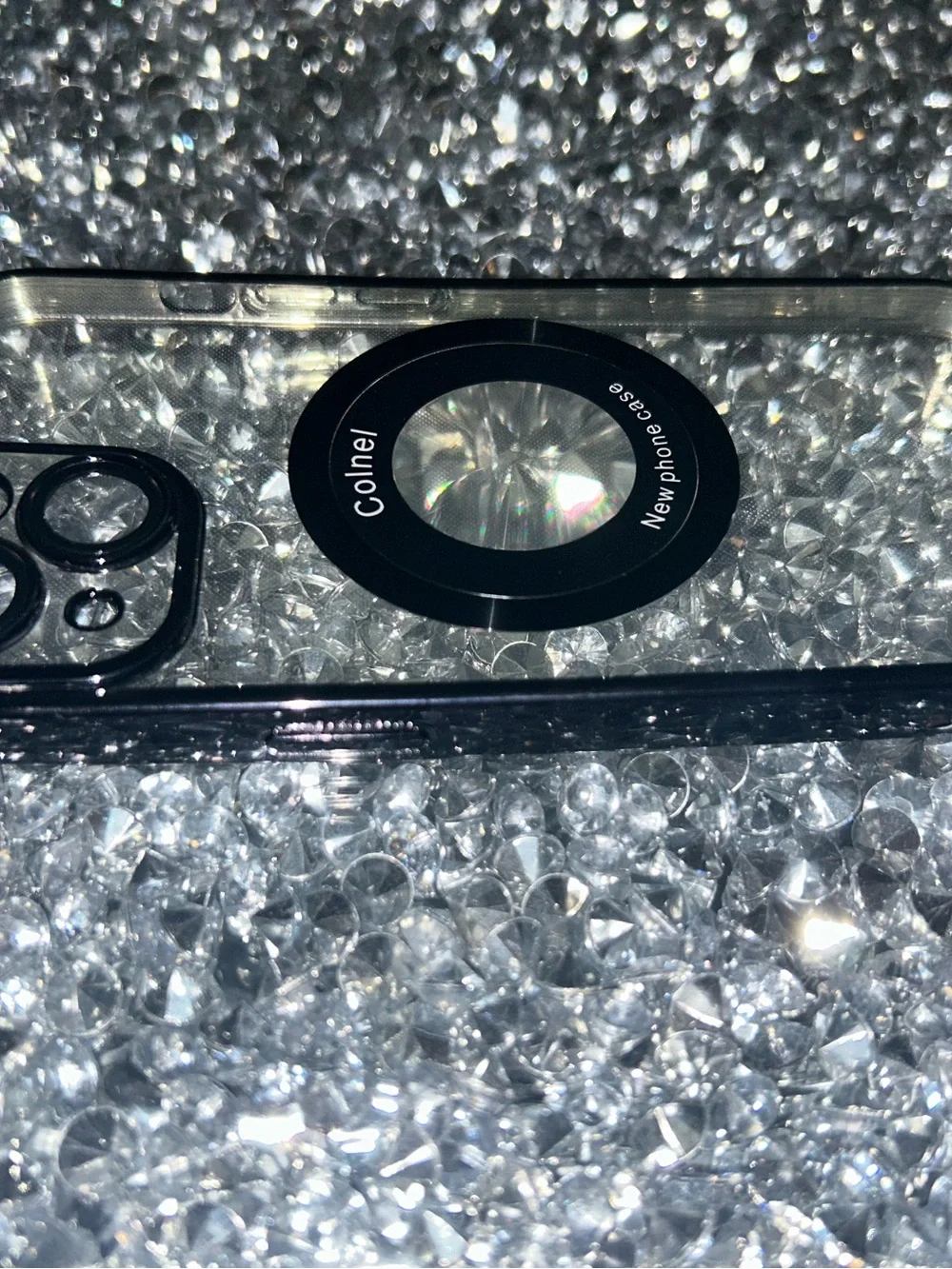 iPhone 15 Clear Black iPhone Case with Holographic Ring